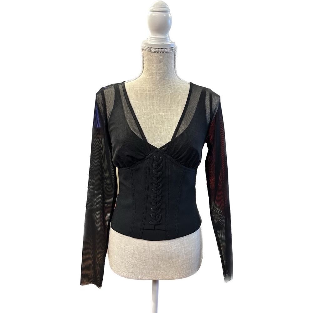 Alberto Makali Black Corset Bodice Top